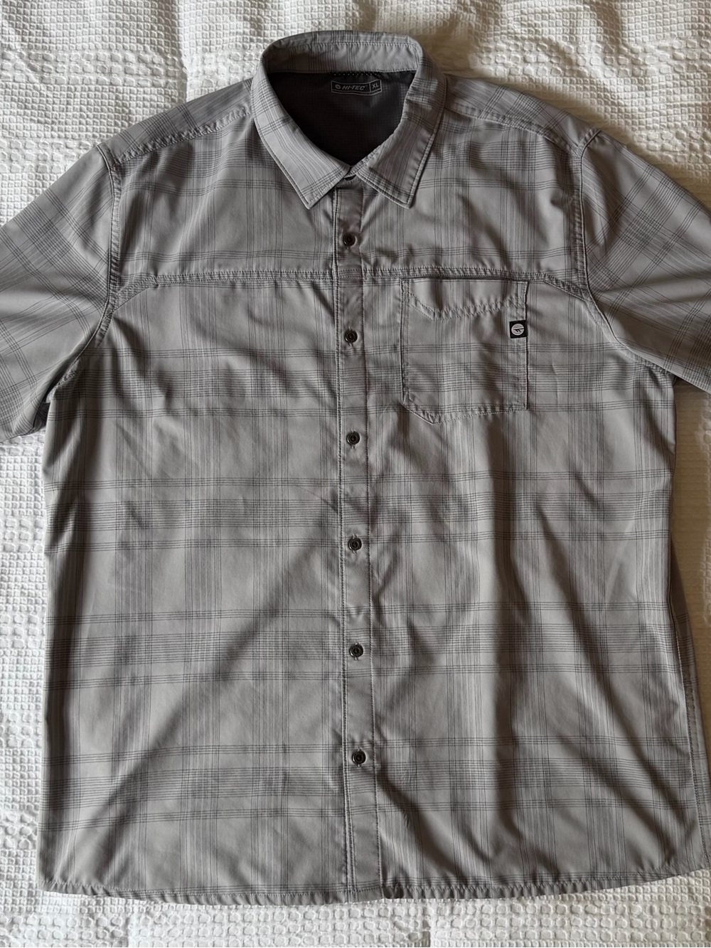 Hi-Tec Men's Gray Button-Up Short Sleeve Shirt XL